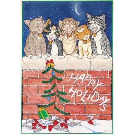 PIPSQUEAK PRODUCTIONS Pipsqueak Productions C457 Meow Mates Cat Christmas Boxed Cards - Pack of 10 C457